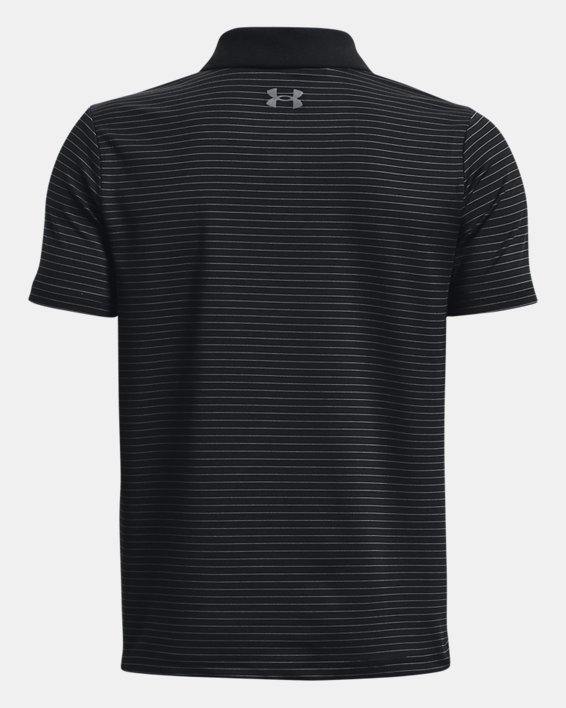 เสื้อโปโล UA Performance Stripe สำหรับเด็กผู้ชาย in Black image number 1